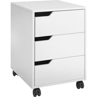 HOMCOM Armario Archivador M&oacute;vil Para Oficina Cajonera Madera 3 Cajones 40x50x57.5cm Mdf