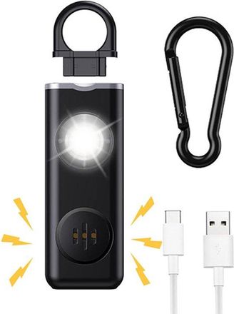 No Brand Alarma De Autodefensa Personal, Alarma De Autodefensa Para Mujer, Alarma Recargable, Con Luz Estrobosc&oacute;pica Led, 130 Decibelios, Autodefensa De Emerge