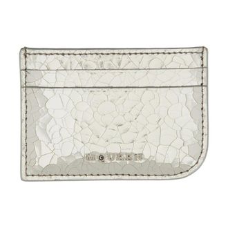 Alexander McQueen Accessoires, Dames, Grijs, ONE Size, Cracked Effect Kaarthouder