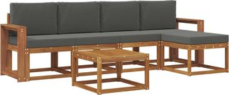 vidaXL Conjunto De Sof&aacute;s De Exterior 6 Uds. Natural Y Antracita Vidaxl