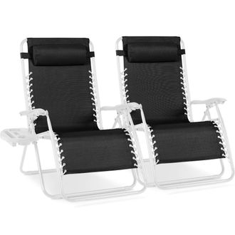 Best Choice Products Set of 2 Extra Wide Zero Gravity Lounge Chair Recliners w/ Cup Holder