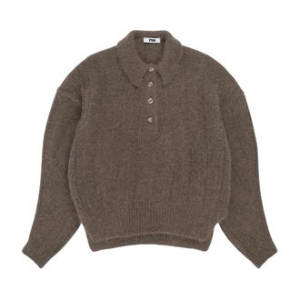 Rus Maglione Polo a Coste - - Tops - Donna - Marrone - M