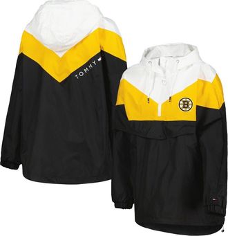 Tommy Hilfiger Womens Tommy Hilfiger Black/Gold Boston Bruins Staci Half-Zip Windbreaker Jacket at Nordstrom, Size Small
