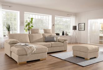 HOME AFFAIRE Ecksofa »Ventura L-Form« wahlweise mit Bettfunktion und Bettfunktion/Bettkasten