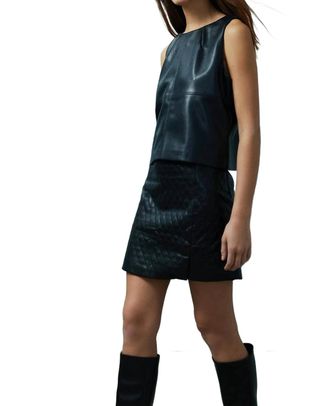 M&eacute;lissa Nepton Mirena Faux Leather Top In Black