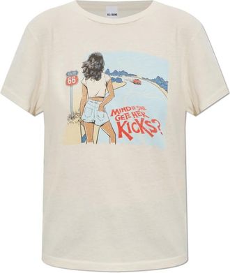 Re/Done Mujer, Camisetas, Beige, Talla: L