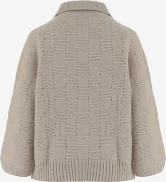 Allude Womens Cardigan Cashmere And Silk Beige Sweater