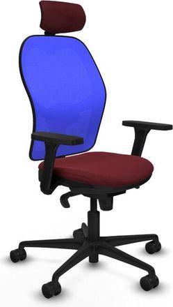 Piqueras y Crespo Jorquera Sincro Malla Azul Similpiel Granate Brazos 3d Base Nailon Cabecero 2d Ruedas 65mm Nailon