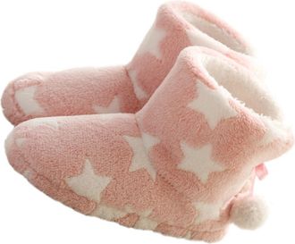 Supvox Womens Comfort Plush Bootie Slippers Winter Warm Ankle Bootie Slippers Indoor