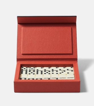 Giobagnara Parma leather and walnut domino set