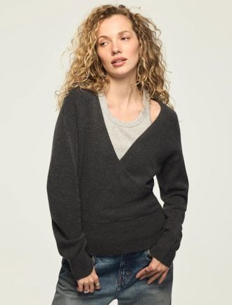 Lucky Brand Womens Cloud Soft Surplice Sweater