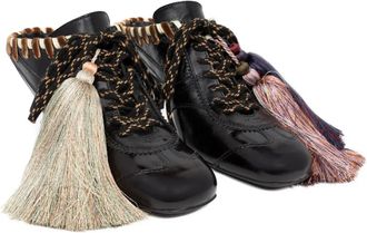 Dries Van Noten 60mm tassel-embellished mules - women - Calf Leather/Rubber/Leather - 41 - Brown