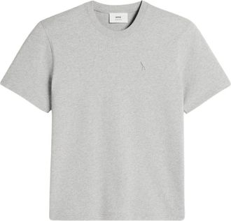 Ami Tee-Shirt Coeur Emboss&eacute; - Heren - T-shirts - Grijs - XS - Katoen - Tops