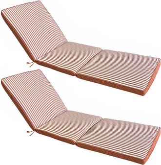 Oviala Juego de 2 cojines para tumbona 186 x 53 cm color arcilla