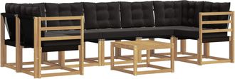vidaXL Conjunto De Sof&aacute;s De Exterior 8 Uds. Blanco Y Negro Vidaxl