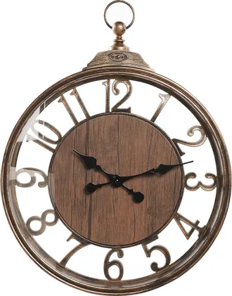 Beliani Beliani - Reloj De Pared Marr&oacute;n 52 Cm Material Sint&eacute;tico N&uacute;meros Ar&aacute;bigos Alcoba