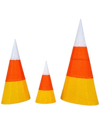 National Tree Company 3-Piece Pre-Lit Candy Corn Cones