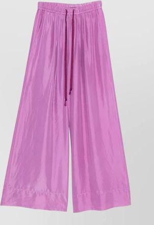 Forte_Forte silk drawstring trousers wide leg cut