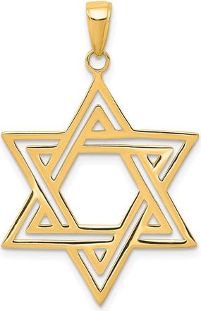 Diamond2Deal 10k Yellow Gold Solid Polished Star of David Charm