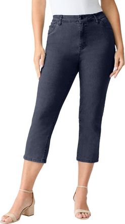 Roaman's Plus Size 24/7 Stretch Capri Jean in Dark Wash at Nordstrom, Size 20