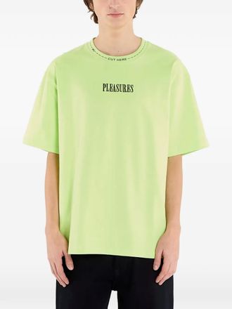 Pleasures text detail T-shirt - men - Cotton - S - Green