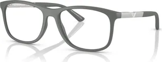 Emporio Armani 55mm Rectangle optical glasses in Grey at Nordstrom