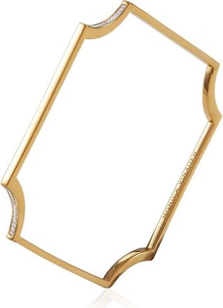 Monica Vinader Gold Signature Fixed Diamond Bangle Diamond
