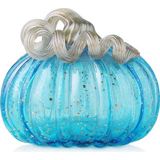 Glitzhome Fall Multi-Style Small Glass Pumpkins in Blue at Nordstrom