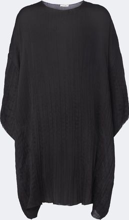 The Row Catena oversized pleated silk blouse