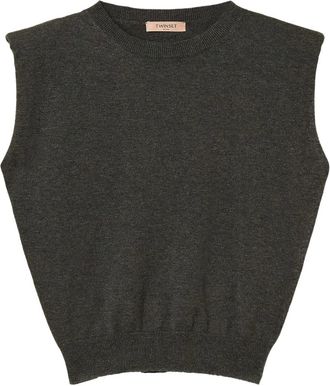 Twin-Set Gilet con spalline imbottite - Grigio