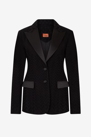 Missoni Fischgr&auml;t-Jacquardblazer mit Satin