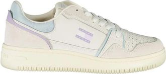 Tommy Hilfiger Witte Leren Dames Sneaker - Dames - Sneakers - Wit - 40 EU - Polyester - Schoenen