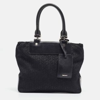 DKNY Dkny Allen Black Canvas And Leather Tote Bag