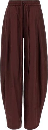 Andamane Taffeta Pants - Dames - Wijde Broeken - Rood - S - Katoen - Broeken