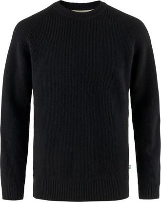Fjällräven Övik Rib Sweater Wollpullover für Herren | schwarz