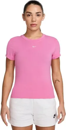 Nike Womens Chill Knit Crop T-Shirt - Playful Pink/Sail Size XL