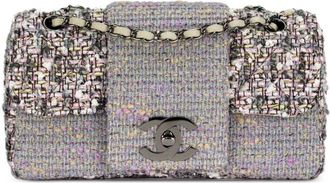 Chanel 2004 Jumbo Tweed Classic Flap shoulder bag - women - Wool/Lambskin - One Size - Grey