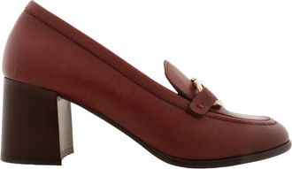 Ferragamo Gancini Ornament Heeled Loafers, Size 7 C