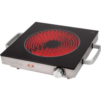 Profi Cook Proficook Ekp 1210 Placa Cocci&oacute;n Por Infrarrojos Vitrocer&aacute;mica Inducci&oacute;n Port&aacute;til, Apta Para Todo Tipo Ollas Y Sartenes 2000w Negro/plata