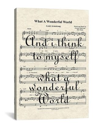 iCanvas Icanvas What A Wonderful World Ii Wall Art By Wordsandmusicart