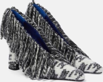 Burberry Sweep 100 fringed wool pumps