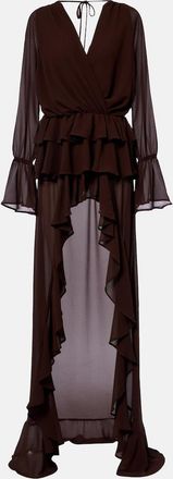 Bananhot Giselle asymmetric tiered maxi dress