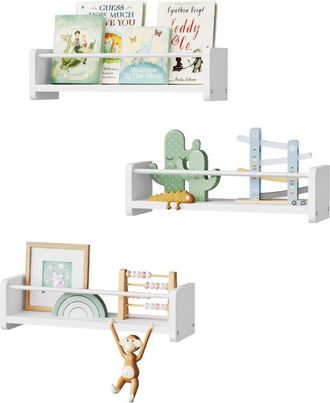 Woltu Woltu 3x Estantes Flotantes, Para Cocina, Sal&oacute;n, Dormitorio, Pasillo, Blanco