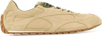 Bottega Veneta Beige Suede And Fabric Orbit Sneakers
