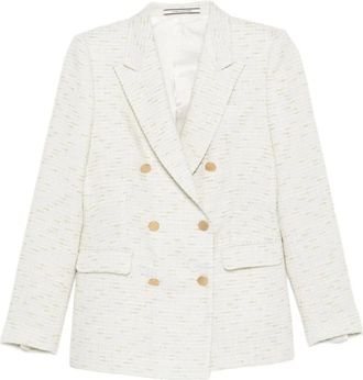 Tagliatore Jassen, Dames, Wit, M, Leer, J Parigi Single-Breasted Blazer