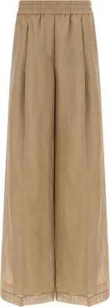 Brunello Cucinelli Beige Cotton Casual Womens Pants