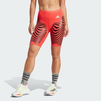 adidas adidas Performance Womens Adizero Control Running Short Leggings - Red - Size X-Large