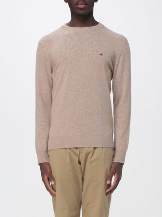 Brooksfield Maglia girocollo in pura lana con logo ricamato sul petto