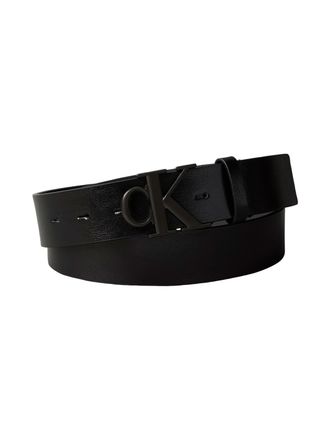 Calvin Klein Lederg&uuml;rtel CALVIN KLEIN MONOGRAM BUCKLE 35MM, Herren, Gr. 11,5, schwarz (schwarz, matte schwarz), Rindsleder, unifarben, G&uuml;rtel Lederg&uuml;rtel, Gr&ouml;ssenv