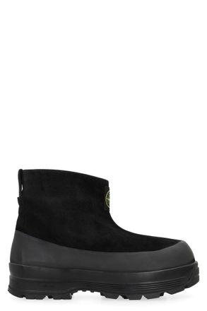 Stone Island Black Solid Ankle Boots